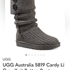 UGG Charcoal Knit Button Boots